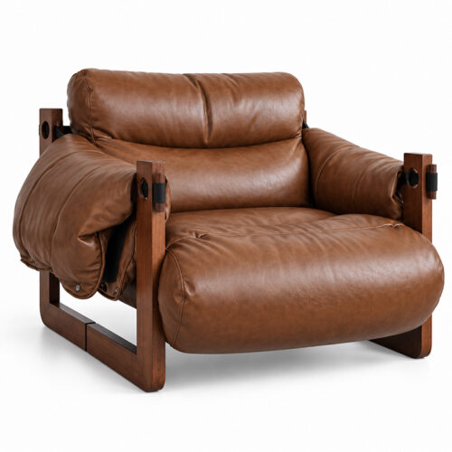 KADRIE Oiled Leather Jersey Island Casual Chair