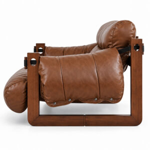 KADRIE Oiled Leather Jersey Island Casual Chair