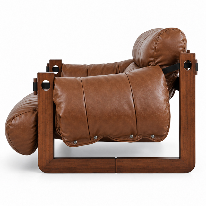 KADRIE Oiled Leather Jersey Island Casual Chair