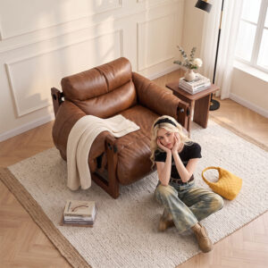KADRIE Oiled Leather Jersey Island Casual Chair
