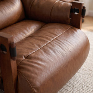 KADRIE Oiled Leather Jersey Island Casual Chair