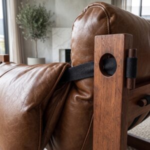 KADRIE Oiled Leather Jersey Island Casual Chair