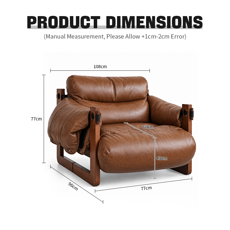 KADRIE Oiled Leather Jersey Island Casual Chair